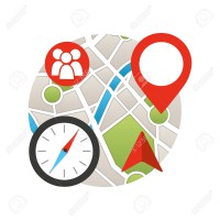 city map with gps icon vector illustration design